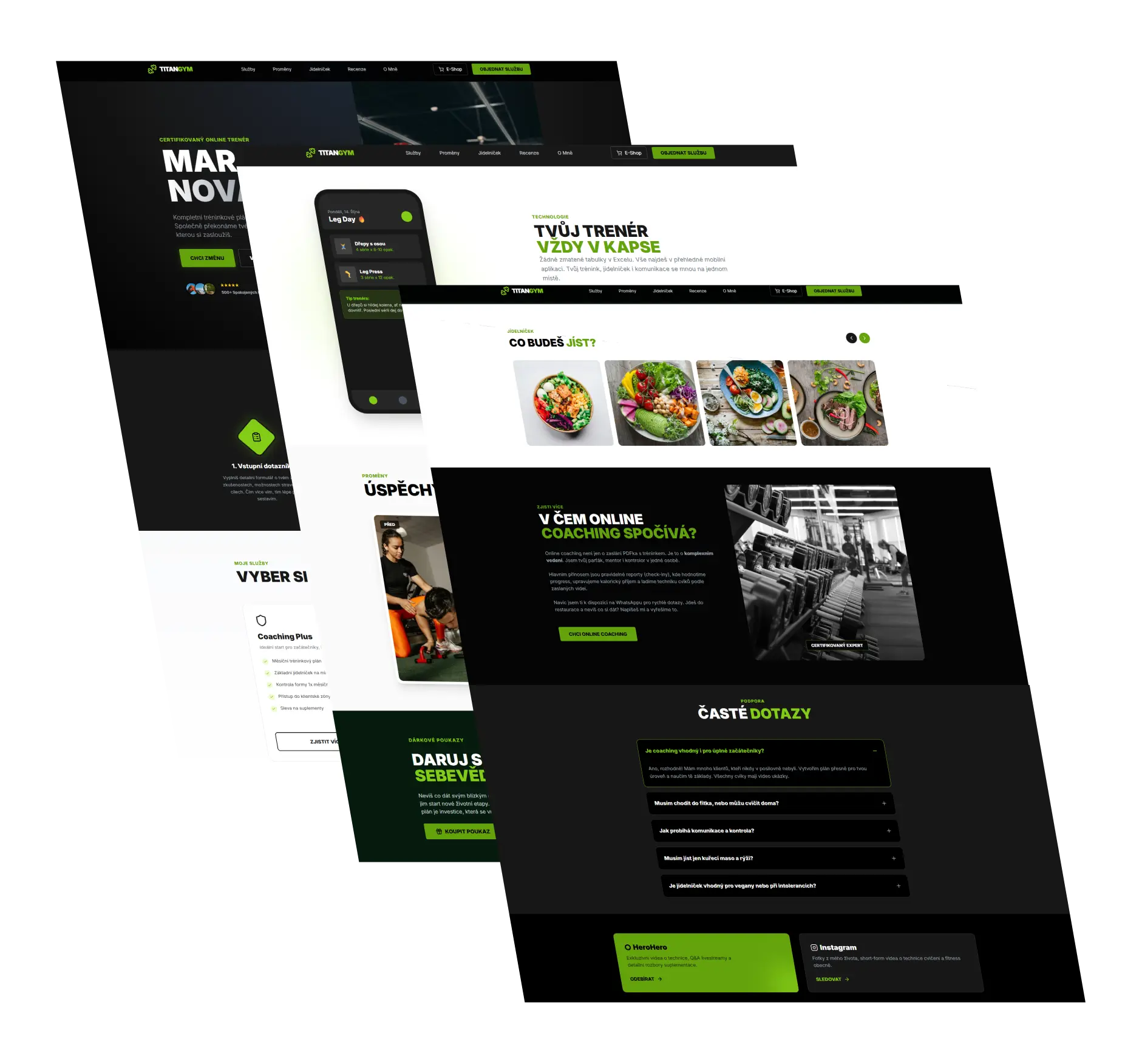 Ukázka webu Titan Gym od agentury Avoro